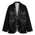 Black And White Libra Sign Print Men's Cotton Blazer