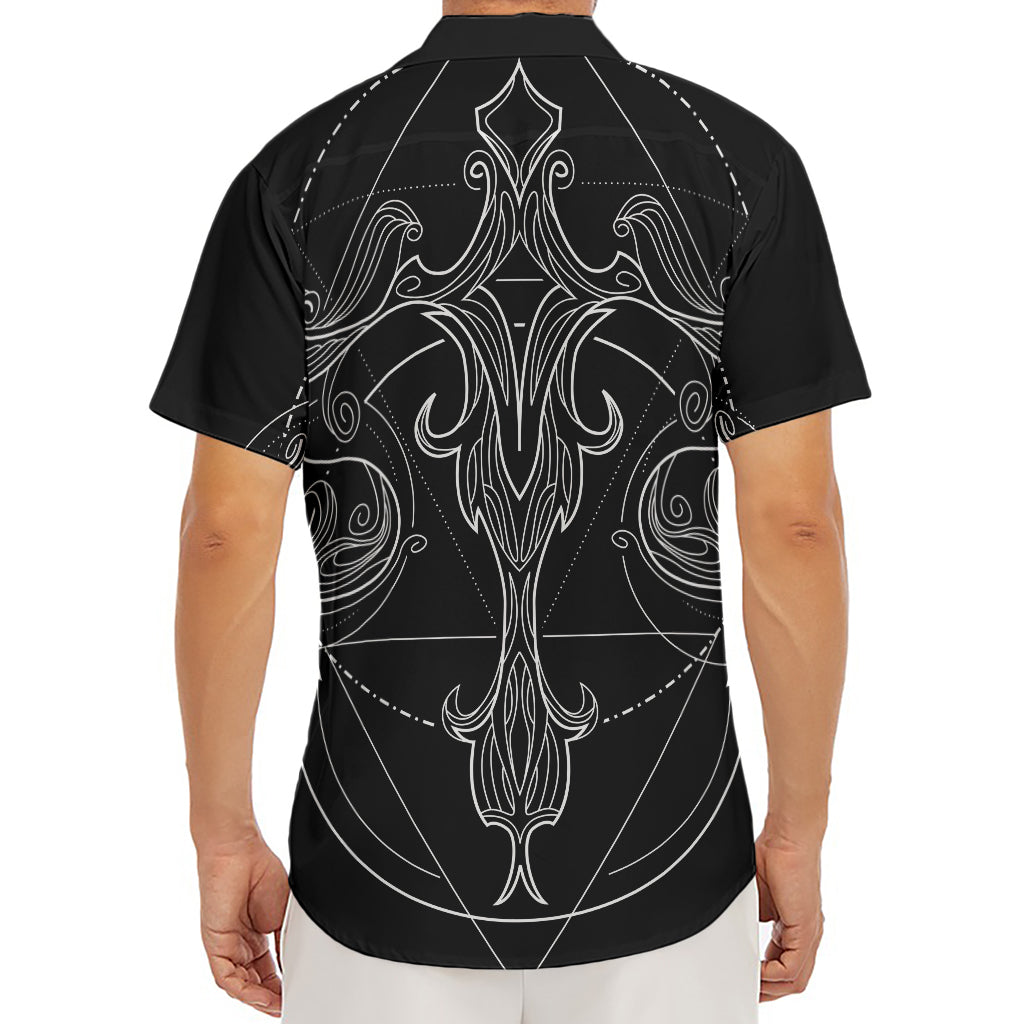 Black And White Libra Sign Print Men's Deep V-Neck Shirt