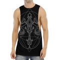 Black And White Libra Sign Print Men's Muscle Tank Top