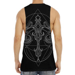 Black And White Libra Sign Print Men's Muscle Tank Top