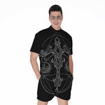 Black And White Libra Sign Print Men's Rompers