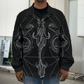 Black And White Libra Sign Print Men's Shirt Jacket