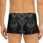 Black And White Libra Sign Print Men's Short Boxer Briefs