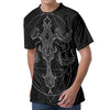 Black And White Libra Sign Print Men's Velvet T-Shirt