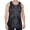 Black And White Libra Sign Print Men's Velvet Tank Top