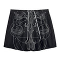 Black And White Libra Sign Print Mesh Shorts