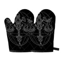 Black And White Libra Sign Print Oven Mitts
