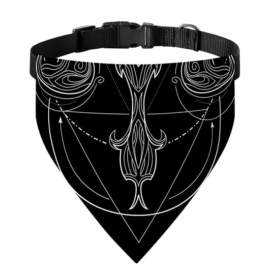 Black And White Libra Sign Print Over The Collar Dog Bandana
