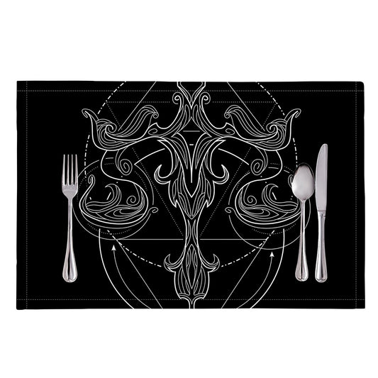 Black And White Libra Sign Print Placemat