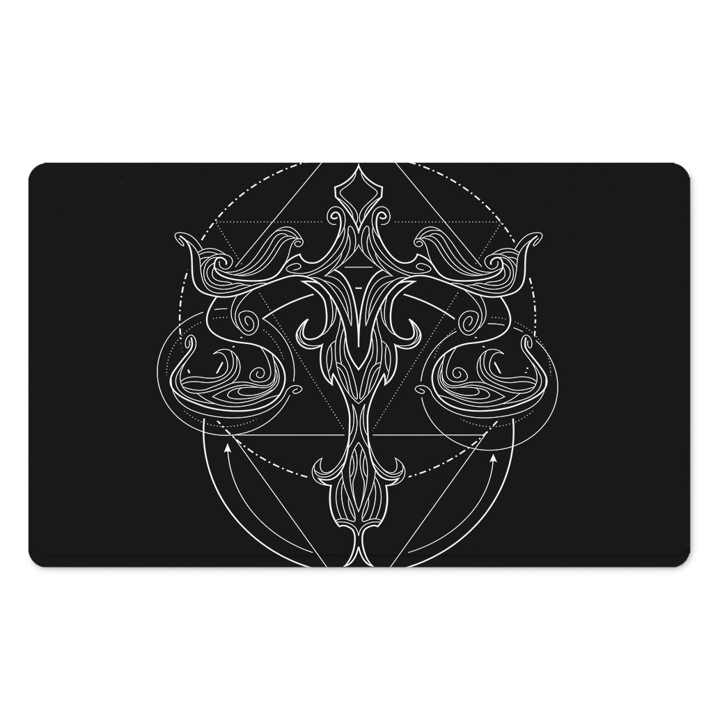 Black And White Libra Sign Print Polyester Doormat
