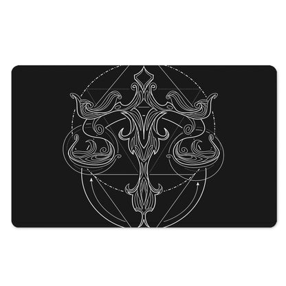 Black And White Libra Sign Print Polyester Doormat