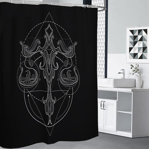 Black And White Libra Sign Print Premium Shower Curtain