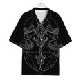 Black And White Libra Sign Print Rayon Hawaiian Shirt