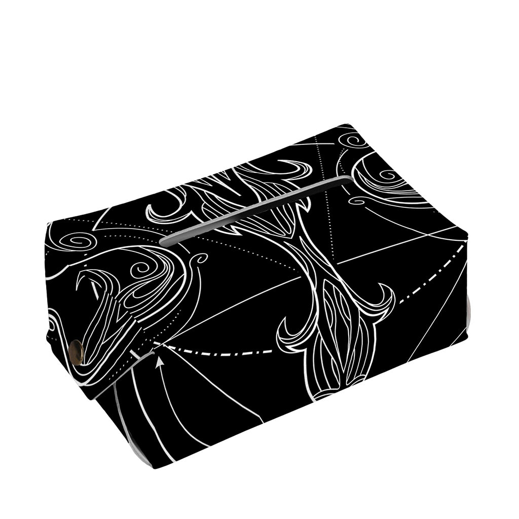 Black And White Libra Sign Print Rectangle Tissue Box Cover