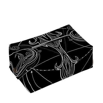 Black And White Libra Sign Print Rectangle Tissue Box Cover