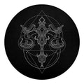 Black And White Libra Sign Print Round Blanket