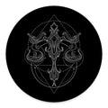 Black And White Libra Sign Print Round Floor Mat