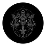 Black And White Libra Sign Print Round Floor Mat