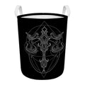 Black And White Libra Sign Print Round Laundry Basket