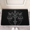 Black And White Libra Sign Print Rubber Doormat