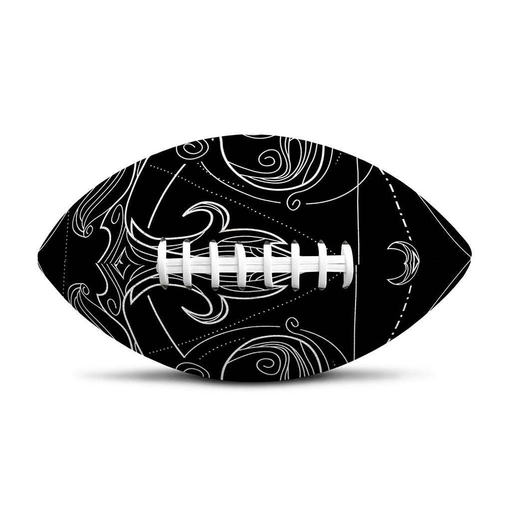 Black And White Libra Sign Print Rugby Ball