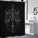 Black And White Libra Sign Print Shower Curtain