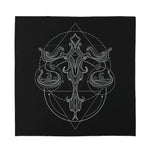 Black And White Libra Sign Print Silk Bandana