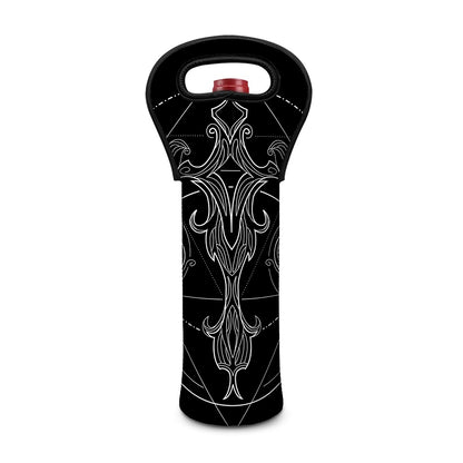 Black And White Libra Sign Print Single Neoprene Wine Tote