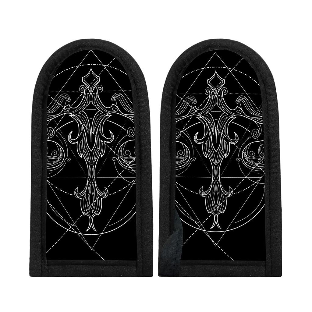 Black And White Libra Sign Print Skillet Handle Cover