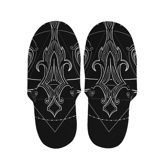 Black And White Libra Sign Print Slippers