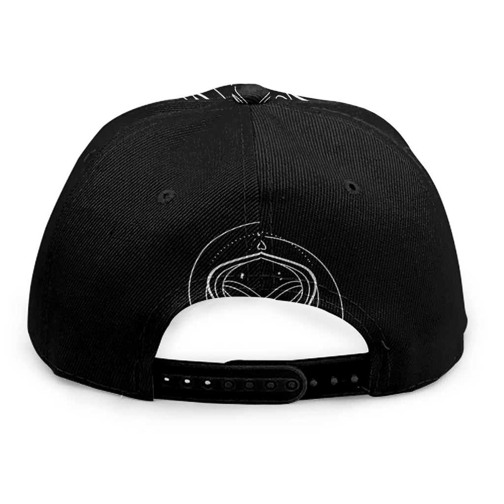 Black And White Libra Sign Print Snapback Cap