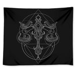 Black And White Libra Sign Print Tapestry