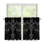 Black And White Libra Sign Print Tier Curtains