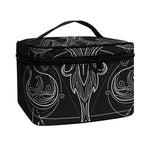 Black And White Libra Sign Print Travel Makeup Bag