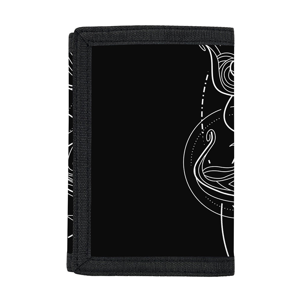Black And White Libra Sign Print Trifold Wallet