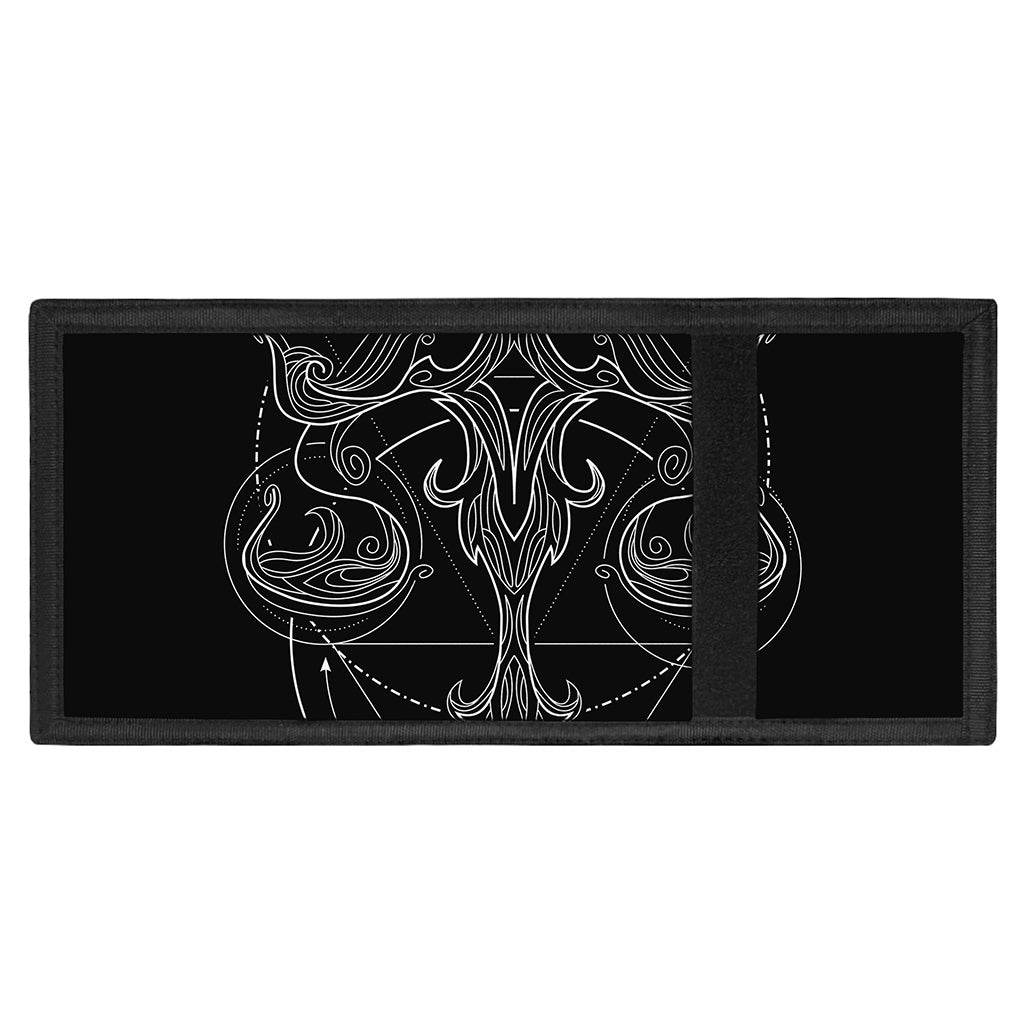 Black And White Libra Sign Print Trifold Wallet
