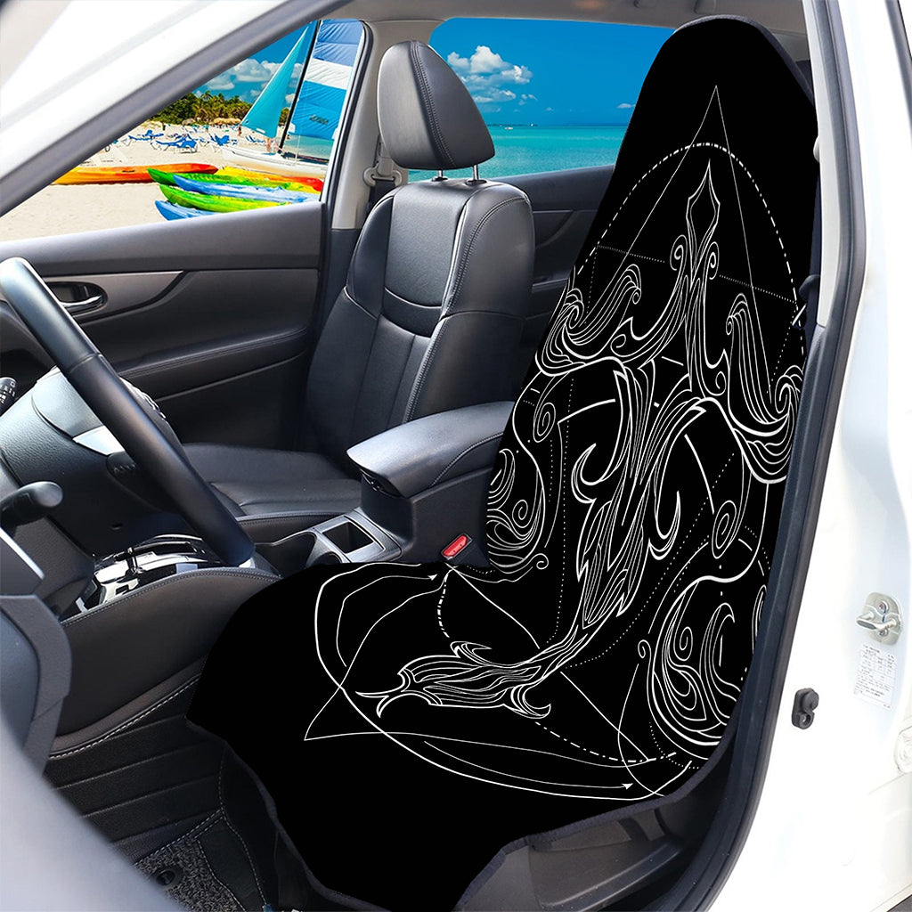Black And White Libra Sign Print Waterproof Car Seat Cover