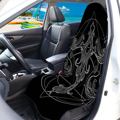 Black And White Libra Sign Print Waterproof Car Seat Cover