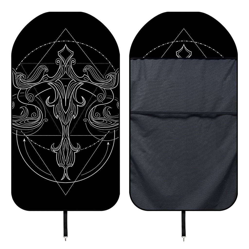 Black And White Libra Sign Print Waterproof Car Seat Cover