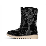 Black And White Libra Sign Print Winter Boots