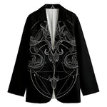 Black And White Libra Sign Print Women's Blazer