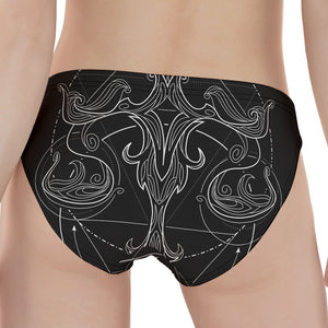 Black And White Libra Sign Print Women's Panties