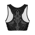 Black And White Libra Sign Print Women's Sports Bra