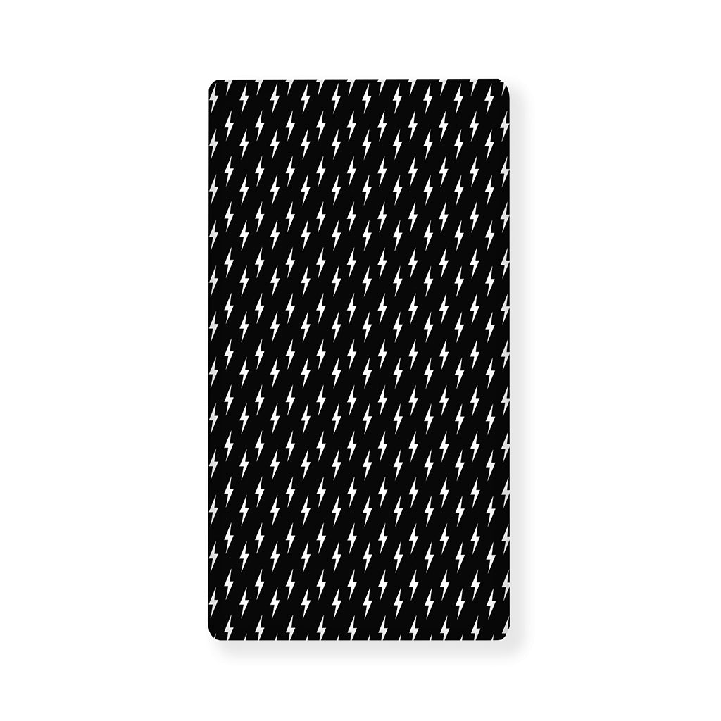 Black And White Lightning Pattern Print Baby Crib Sheet