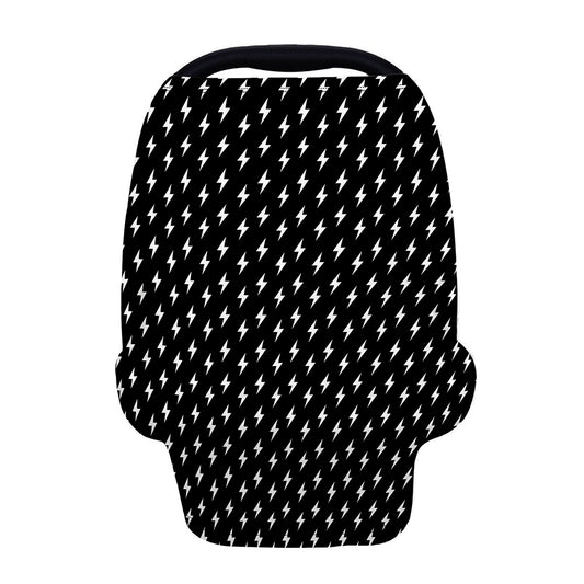 Black And White Lightning Pattern Print Baby Seat Cover