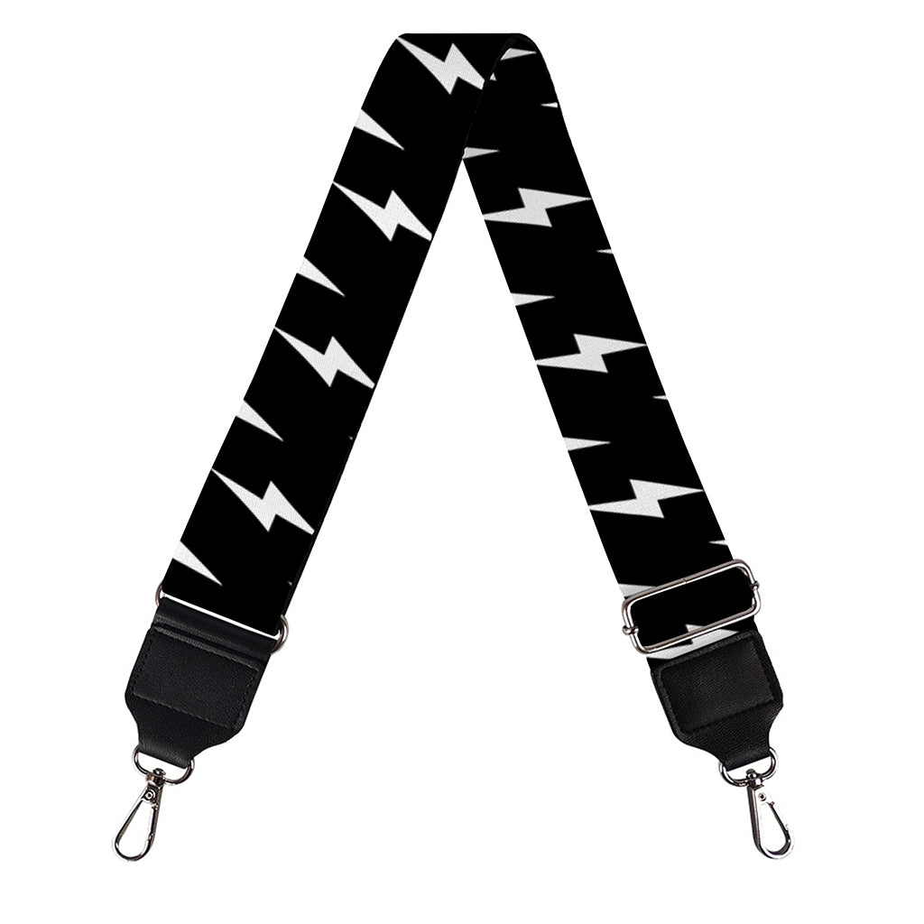 Black And White Lightning Pattern Print Bag Strap