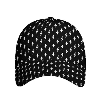 Black And White Lightning Pattern Print Baseball Cap