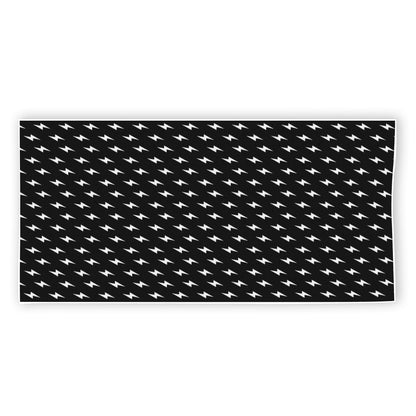 Black And White Lightning Pattern Print Beach Towel
