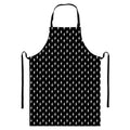 Black And White Lightning Pattern Print Bib Apron With Pocket