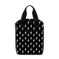Black And White Lightning Pattern Print Bible Tote Bag
